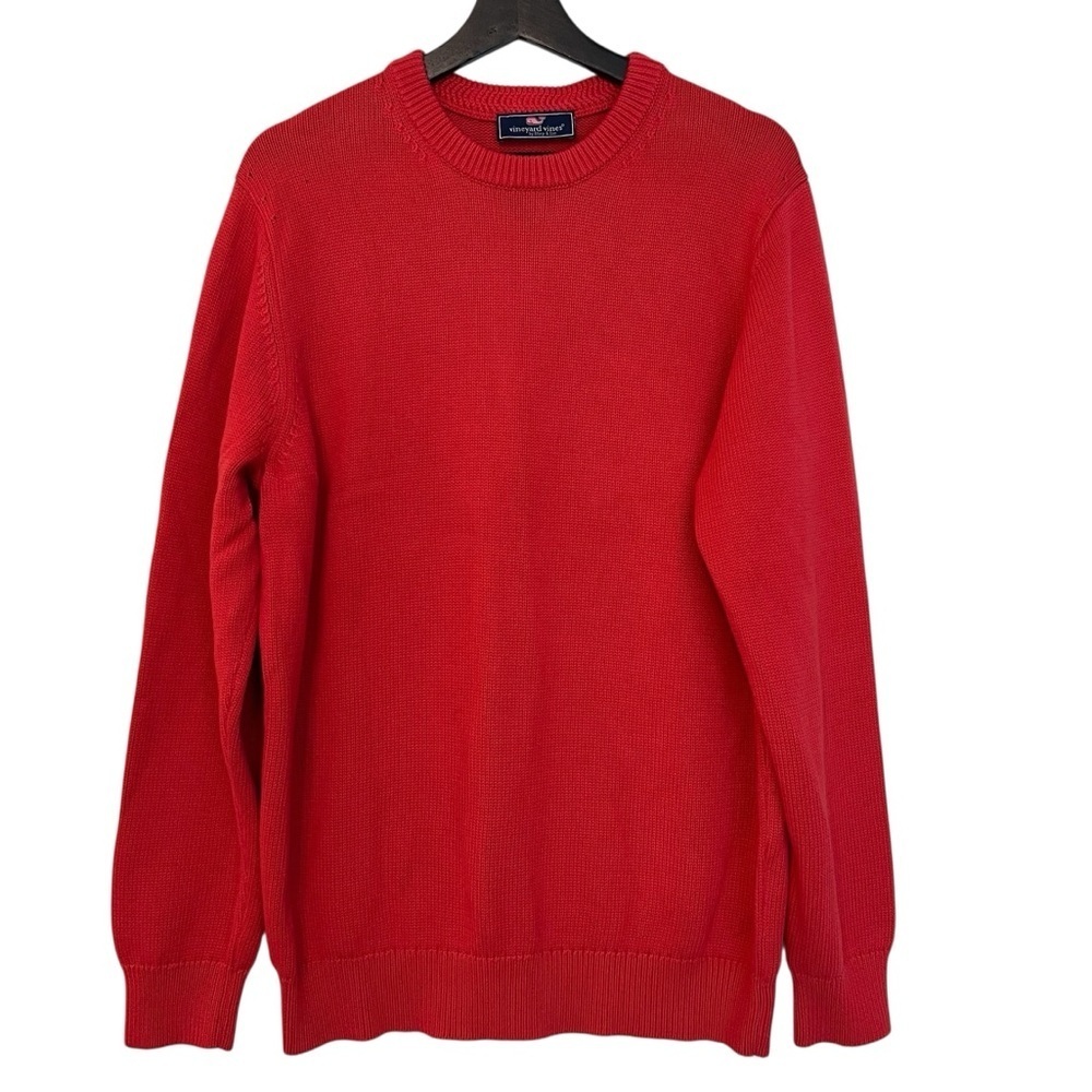 Vineyard Vines Heritage Cotton Crewneck Sweater Nantucket Red Medium Coastal